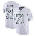 LV.Raiders #71 DJ Glaze Player White Limited Color Rush Home Game Ddoa Stitched Jerseys