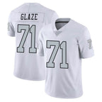 LV.Raiders #71 DJ Glaze Player White Limited Color Rush Home Game Ddoa Stitched Jerseys