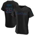 M.Marlins #39 Eury Perez Player Black Home Limited Elite Ddoa Stitched Jerseys