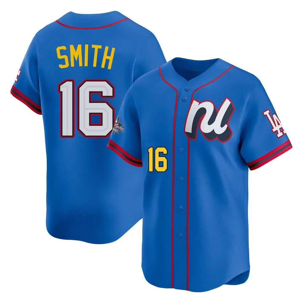 LA.Dodgers #16 Will Smith Player Blue All-Star Limited Home Ddoa Stitched Jerseys