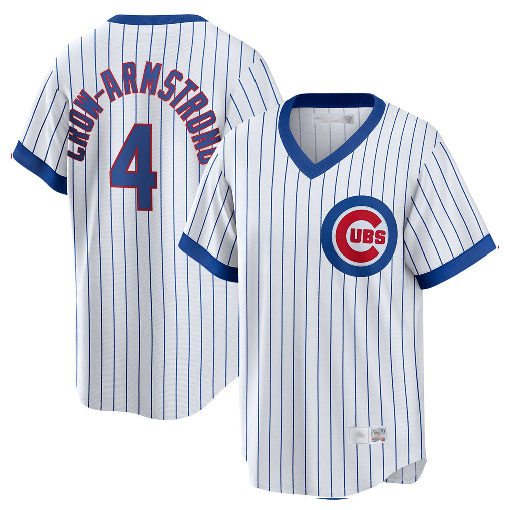C.Cubs #4 Pete Crow-Armstrong Player White T-shirt Cooperstown Collection Limited Ddoa Stitched Jerseys