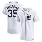 D.Tigers #35 Justin Verlander Player White Limited Elite Home Ddoa Stitched Jerseys