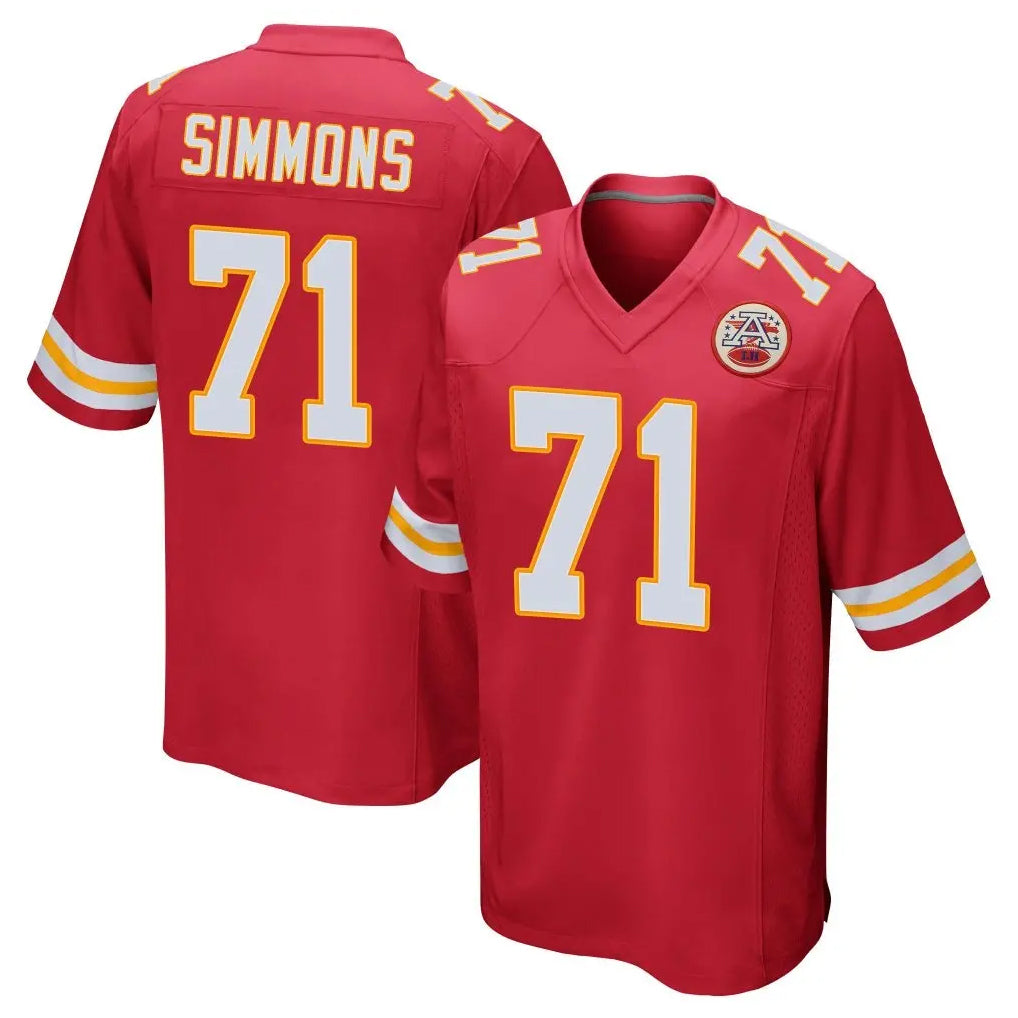 KC.Chiefs #71 Josh Simmons Player Red Home Game Ddoa Stitched Jerseys