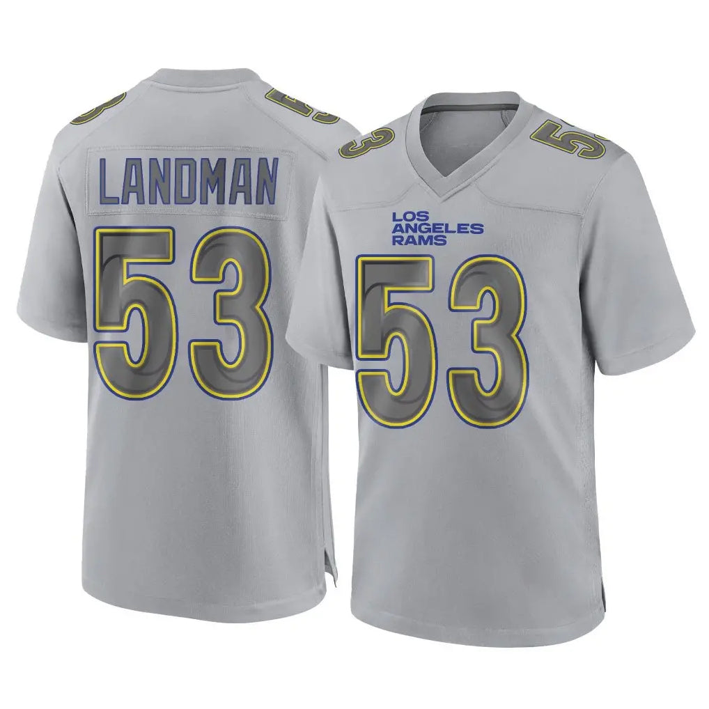 LA.Rams #53 Nate Landman Player Gray Atmosphere Fashion Home Game Ddoa Stitched Jerseys