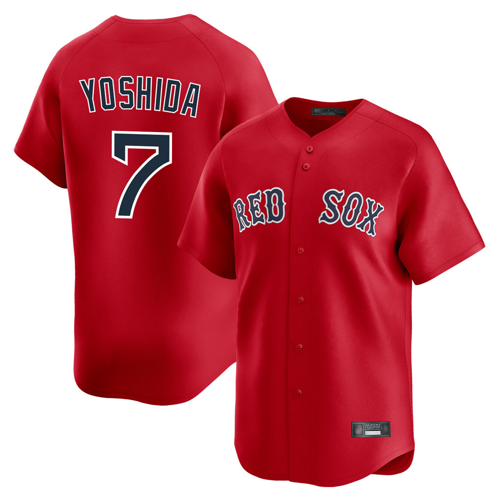 B.Red Sox #7 Masataka Yoshida Player Red Limited Home Game Ddoa Stitched Jerseys