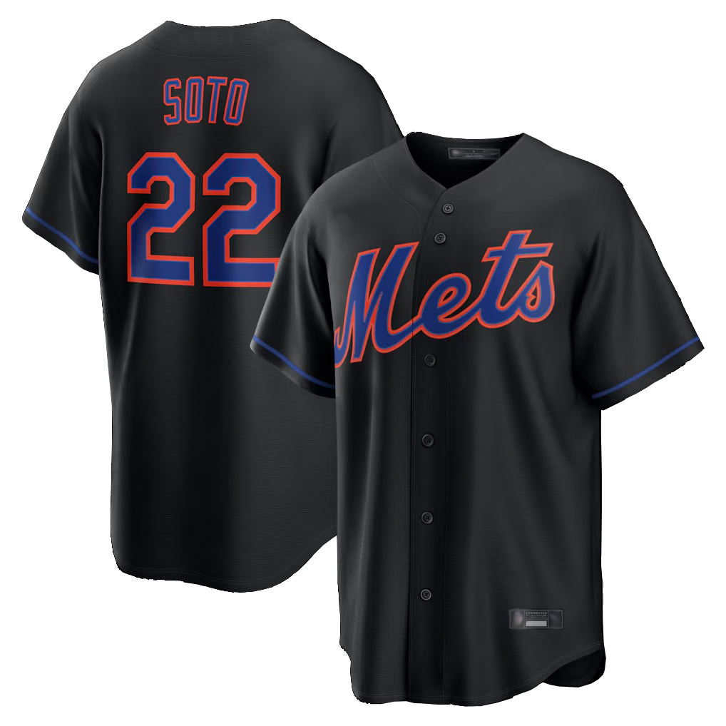 NY.Mets #22 Juan Soto Player Black Alternate Home Game Ddoa Stitched Jerseys