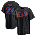 NY.Mets #22 Juan Soto Player Black Alternate Home Game Ddoa Stitched Jerseys