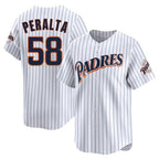 S.Diego Padres #58 Wandy Peralta Player White Cooperstown Collection Limited Home Ddoa Stitched Jerseys