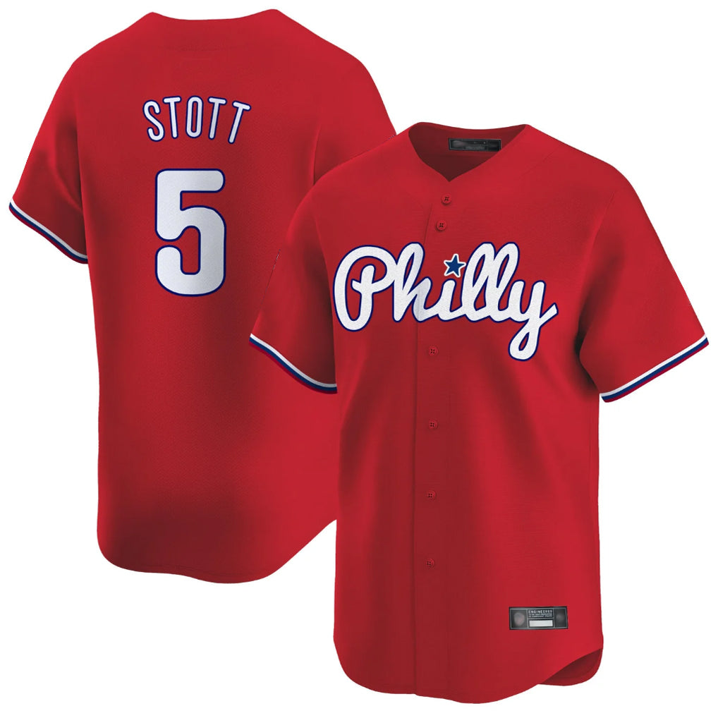 P.Phillies #5 Bryson Stott Player Red Home Limited Ddoa Stitched Jerseys