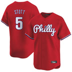 P.Phillies #5 Bryson Stott Player Red Home Limited Ddoa Stitched Jerseys