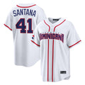 A.Diamondbacks #41 Carlos Santana Player White 2026 World Classic Home Game Ddoa Stitched Jerseys