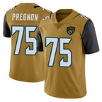 J.Jaguars #75 Emmanuel Pregnon Player Gold Vapor Limited Home Game Ddoa Stitched Jerseys