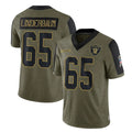 LV.Raiders #65 Tyler Linderbaum Player Olive Salute To Service Limited Game Ddoa Stitched Jerseys