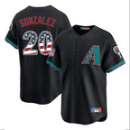 A.Diamondbacks #20 Luis Gonzalez Player Black USA 250 Fourth of July Home Game Ddoa250Ys Stitched Jerseys