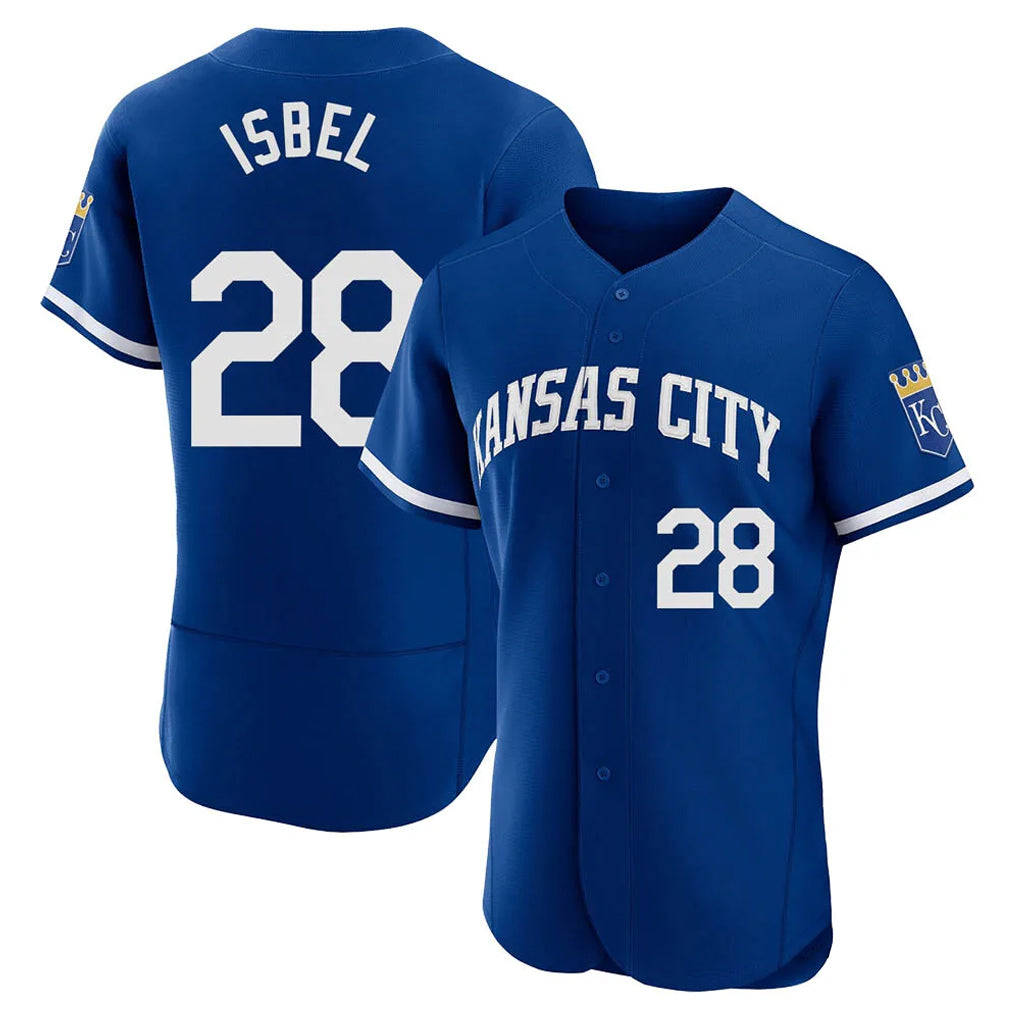 KC.Royals #28 Kyle Isbel Player Royal City Connect Limited Elite Home Game Ddoa Stitched Jerseys