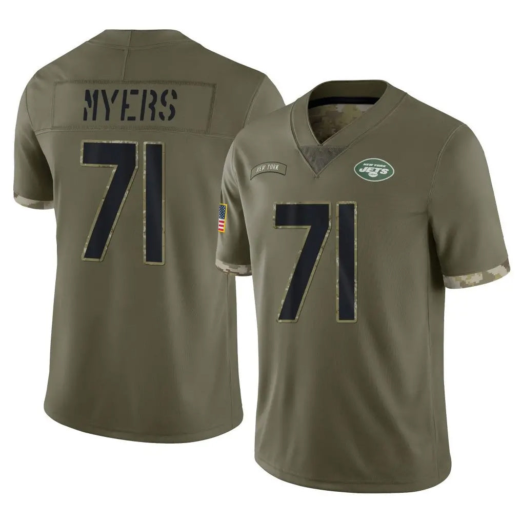 NY.Jets #71 Josh Myers Player Olive Salute To Service Limited Ddoa Stitched Jerseys