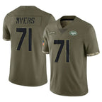 NY.Jets #71 Josh Myers Player Olive Salute To Service Limited Ddoa Stitched Jerseys