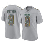 GB.Packers #9 Christian Watson Player Gray Atmosphere Fashion Home Game Ddoa Stitched Jerseys