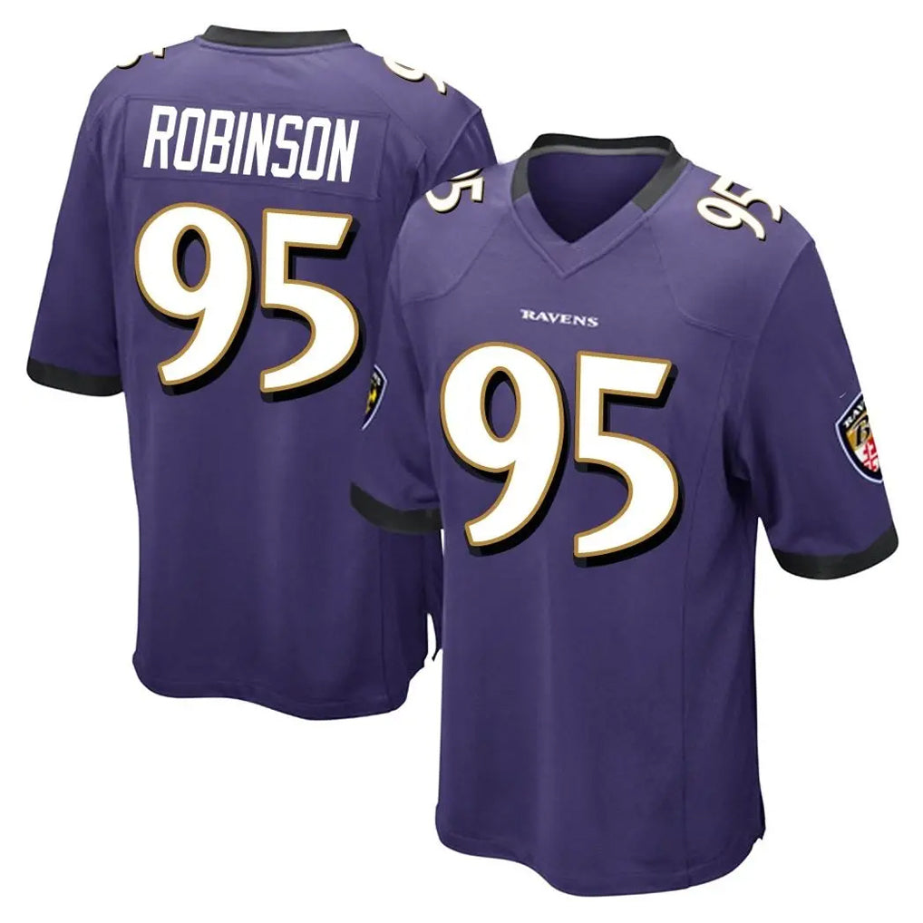B.Ravens #95 Tavius Robinson Player Purple Color Rush Home Game Ddoa Stitched Jerseys