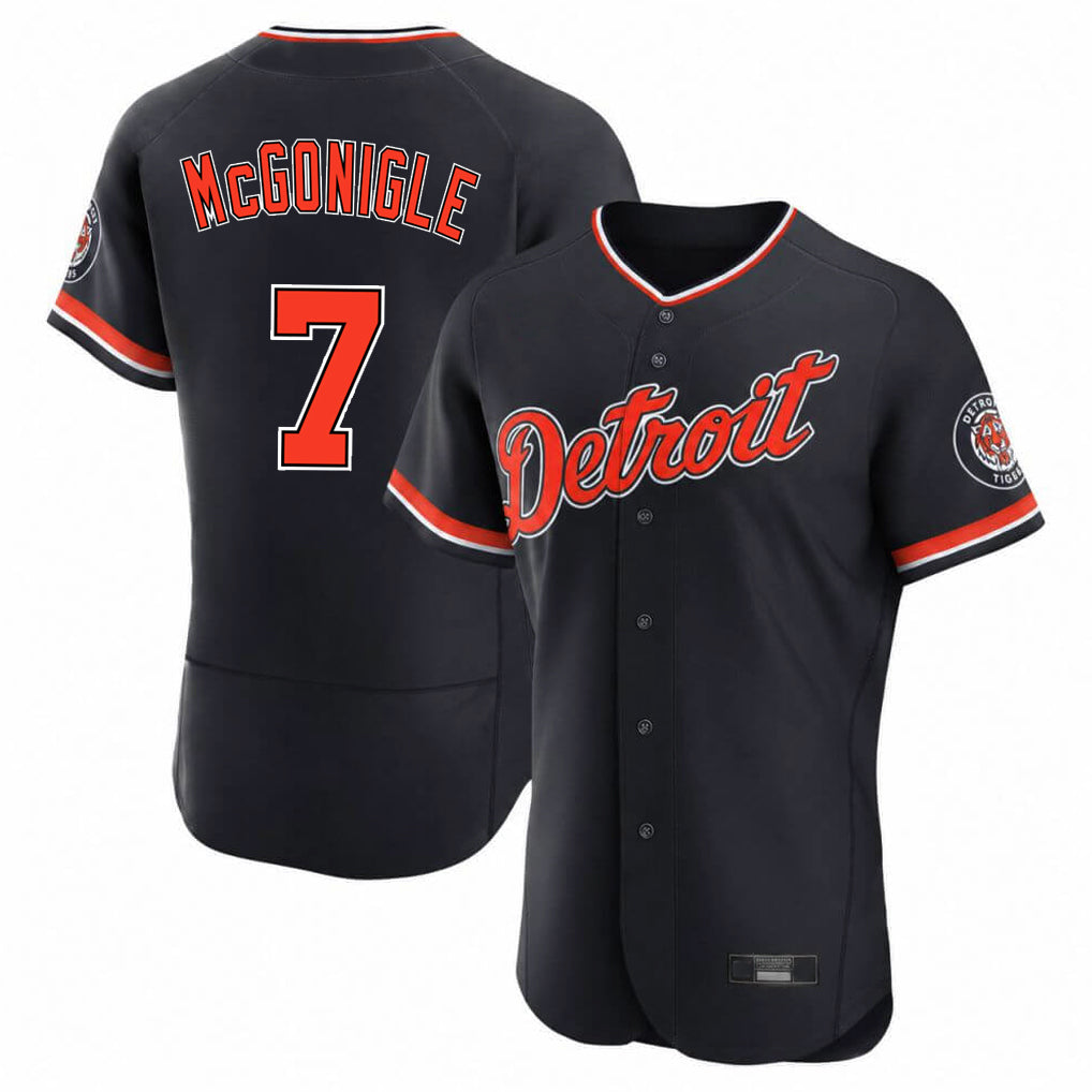 D.Tigers #7 Kevin McGonigle Player Navy Limited Elite Home Game Ddoa Stitched Jerseys