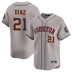 H.Astros #21 Yainer Diaz Player Gray Home Limited Ddoa Stitched Jerseys