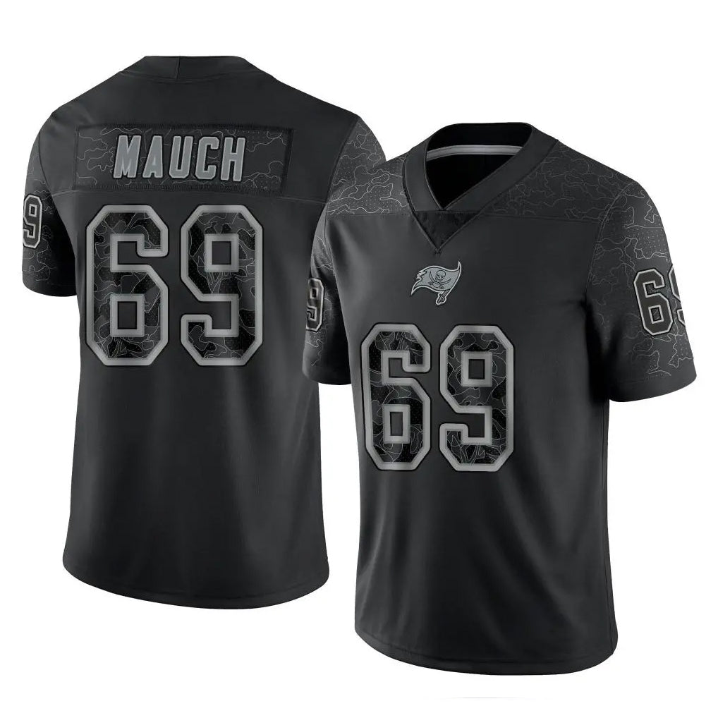 TB.Buccaneers #69 Cody Mauch Player Black Reflective Limited Home Game Ddoa Stitched Jerseys