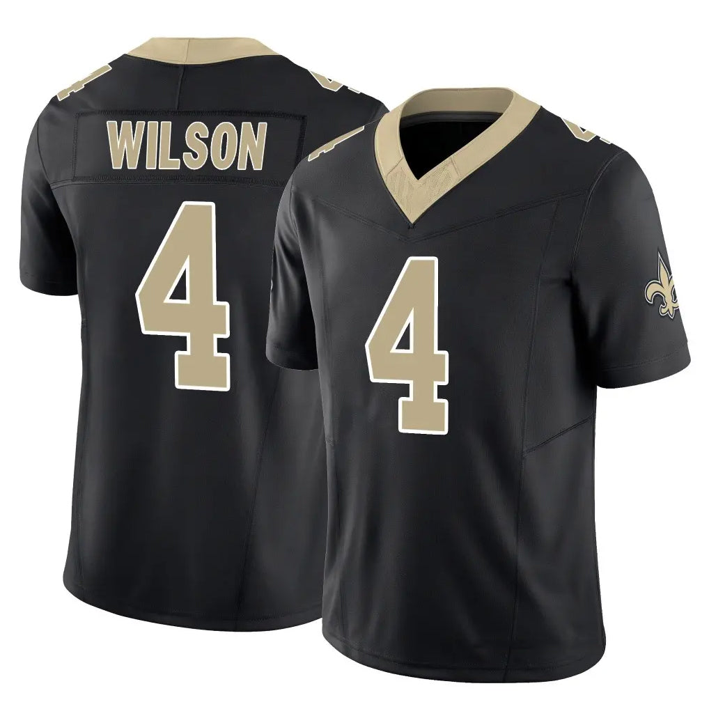 NO.Saints #4 Zach Wilson Player Black Limited Vapor F.U.S.E. Home Game Ddoa Stitched Jerseys
