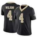 NO.Saints #4 Zach Wilson Player Black Limited Vapor F.U.S.E. Home Game Ddoa Stitched Jerseys