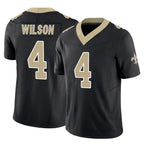 NO.Saints #4 Zach Wilson Player Black Limited Vapor F.U.S.E. Home Game Ddoa Stitched Jerseys