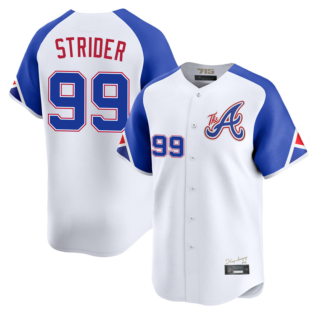 A.Braves #99 Spencer Strider Player White City Connect Limited Home Game Ddoa Stitched Jerseys
