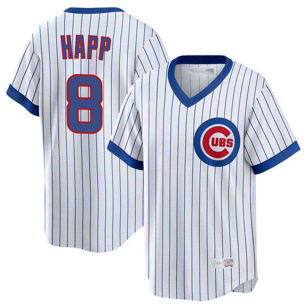 C.Cubs #8 Ian Happ Player White T-shirt Cooperstown Collection Limited Ddoa Stitched Jerseys
