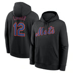 NY.Mets #12 Francisco Lindor Player Black Club Pullover Hoodie Game Ddoa Stitched Jerseys