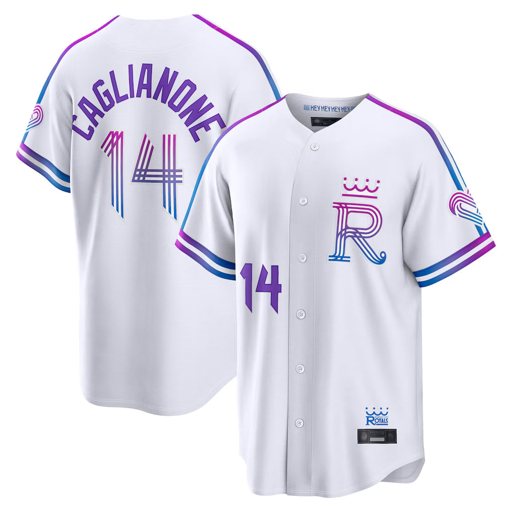 KC.Royals #14 Jac Caglianone Player White 2026 City Connect Limited Home Ddoa Stitched Jerseys