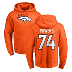 D.Broncos #74 Ben Powers Player Orange Pullover Hoodie Limited Ddoa Stitched Jerseys