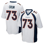 D.Broncos #73 Frank Crum Player White Game Ddoa Stitched Jerseys