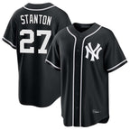 NY.Yankees #27 Giancarlo Stanton Player Black Out Game Home Ddoa Stitched Jerseys