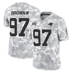 C.Panthers #97 Bobby Brown III Player Arctic Camo Salute to Service Limited Game Ddoa Stitched Jerseys