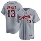 D.Tigers #13 Dillon Dingler Player Gray Home Limited Ddoa Stitched Jerseys