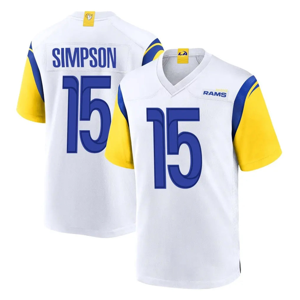 LA.Rams #15 Ty Simpson Player White Home Game Ddoa Stitched Jerseys