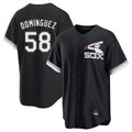 C.White Sox #58 Seranthony Dom¨ªnguez Player Black Spring Training Game Ddoa Stitched Jerseys
