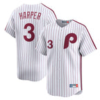 P.Phillies #3 Bryce Harper Player White Cooperstown Collection Limited Home Ddoa Stitched Jerseys