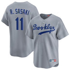 LA.Dodgers #11 Roki Sasaki Player Gray Game Limited Home Ddoa Stitched Jerseys