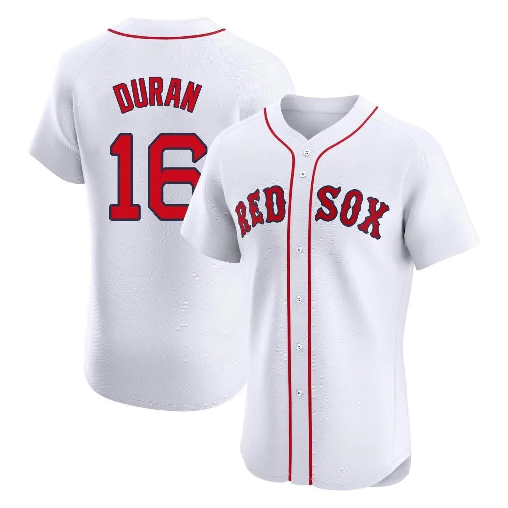B.Red Sox #16 Jarren Duran Player White Limited Elite Home Game Ddoa Stitched Jerseys