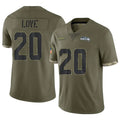 S.Seahawks #20 Julian Love Player Olive Limited Salute To Service Home Game Ddoa Stitched Jerseys