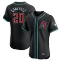 A.Diamondbacks #20 Luis Gonzalez Player Black Limited Elite Home Game Ddoa Stitched Jerseys