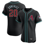 A.Diamondbacks #20 Luis Gonzalez Player Black Limited Elite Home Game Ddoa Stitched Jerseys