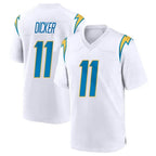LA.Chargers #11 Cameron Dicker Player White Home Game Ddoa Stitched Jerseys