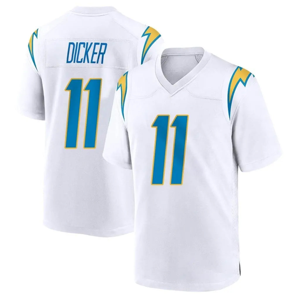 LA.Chargers #11 Cameron Dicker Player White Home Game Ddoa Stitched Jerseys