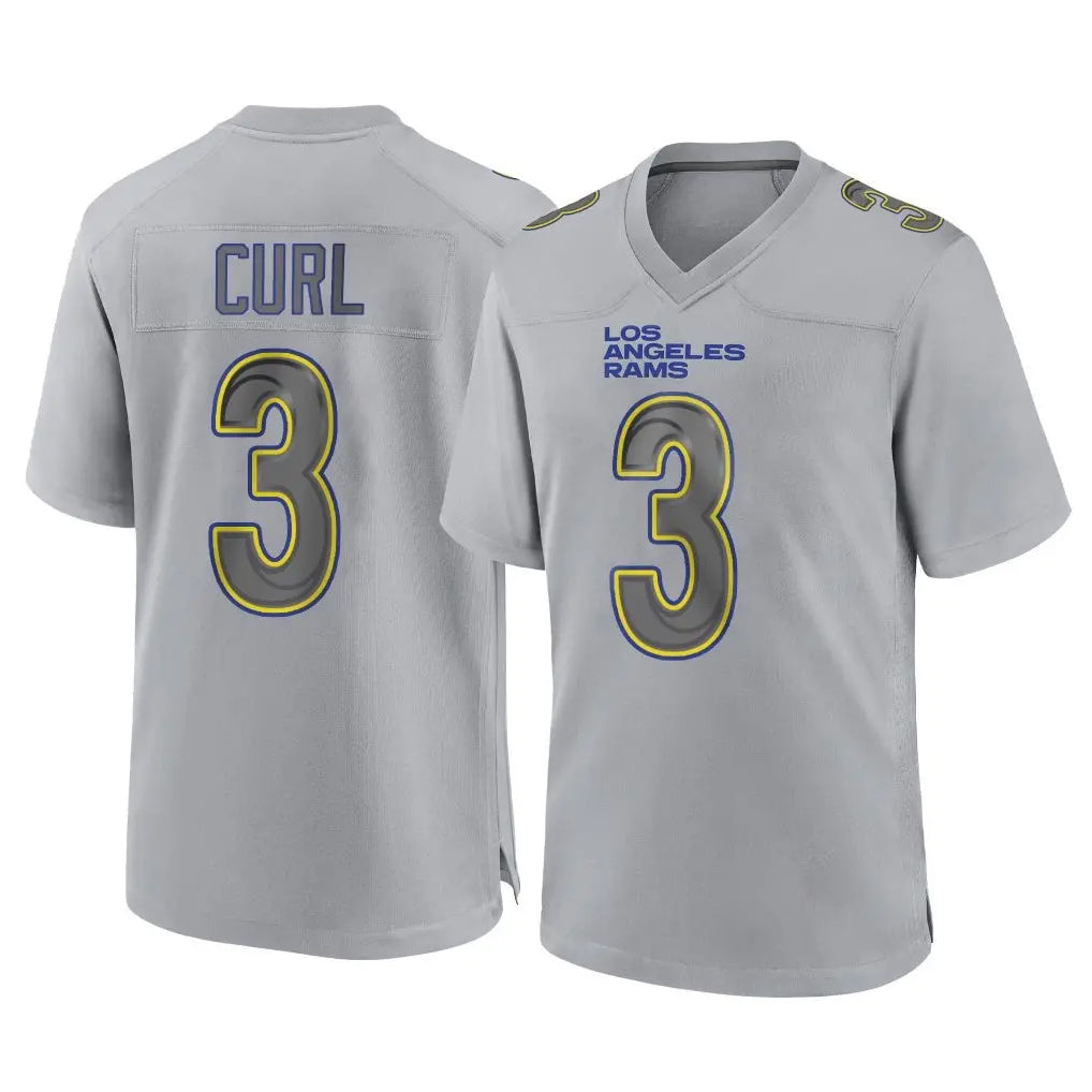LA.Rams #3 Kam Curl Player Gray Atmosphere Fashion Home Game Ddoa Stitched Jerseys