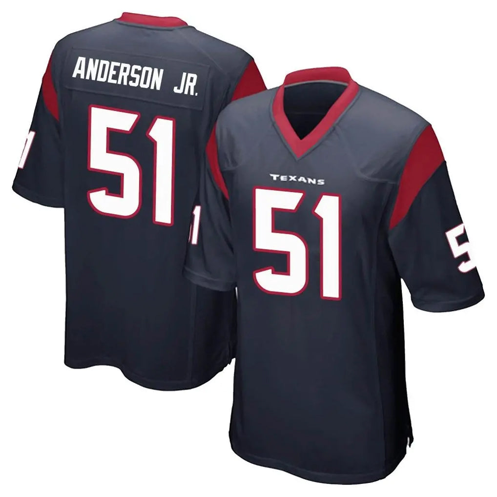 H.Texans #51 Will Anderson Jr. Player Navy Home Game Ddoa Stitched Jerseys